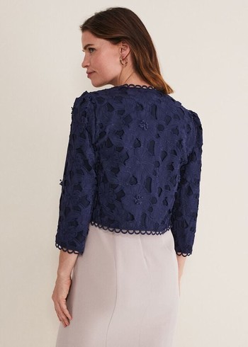 Phase Eight Zita Lace Jackets Navy Canada | UARCKJ-540